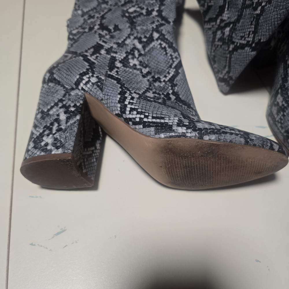 Steve Madden Gray Snake Print Heeled Boots - image 6